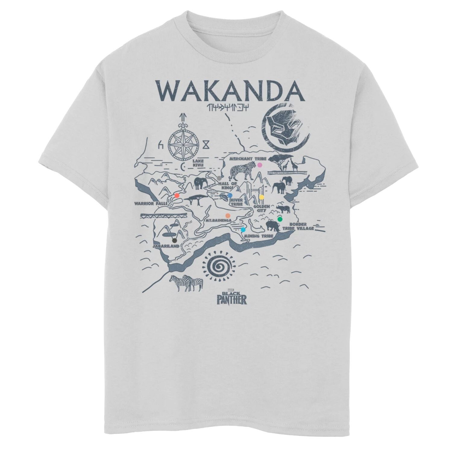 

Футболка Marvel Wakanda Map для мальчиков 8–20 лет Licensed Character