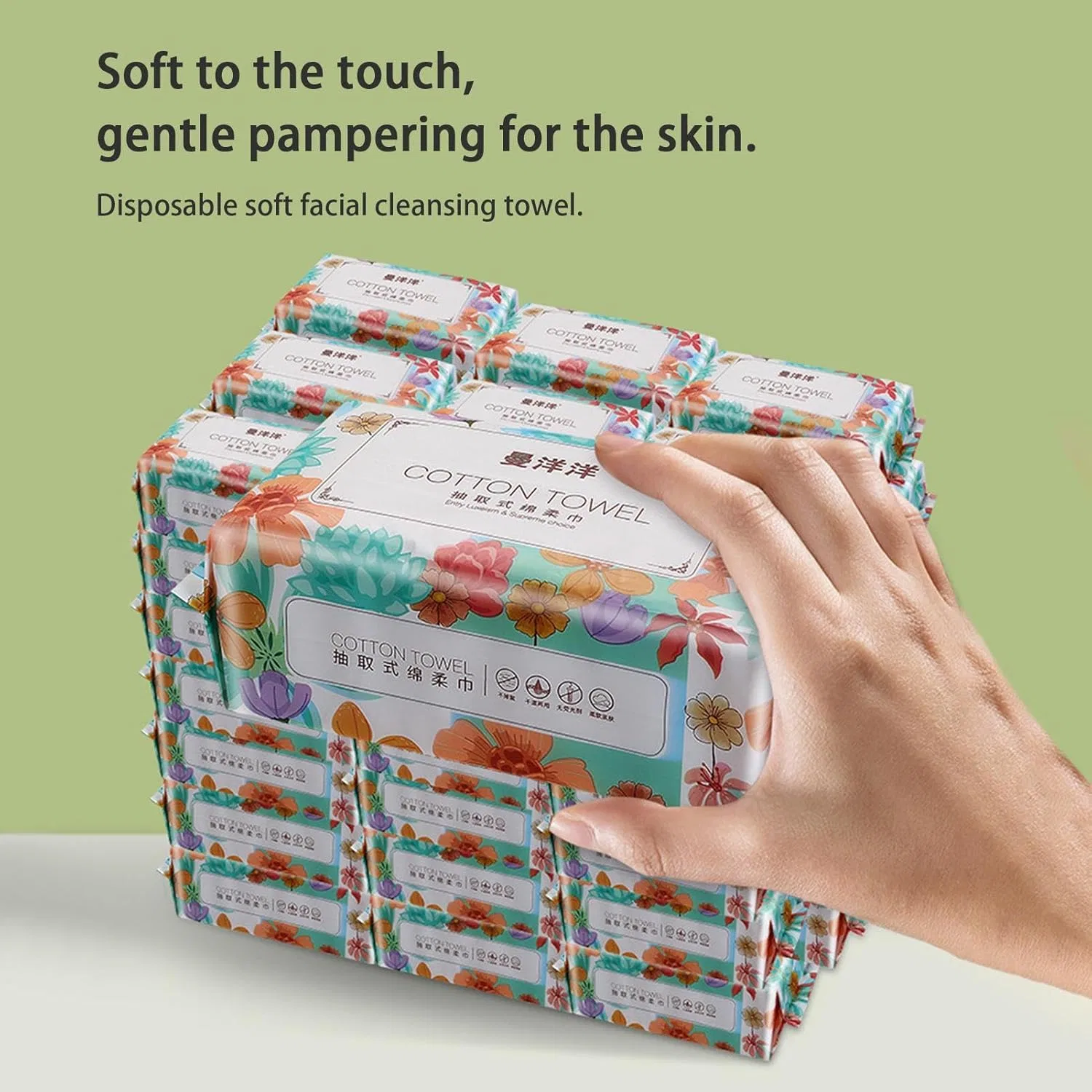 Салфетки для лица Soft Cotton Tissue, 100 шт, белые — фото 3
