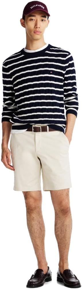 Мужские повседневные хлопковые шорты Tommy Hilfiger длиной 9 дюймов с эластичным ремешком, также доступны в размерах для больших и высоких женщин., Bleached Stone — фото 3