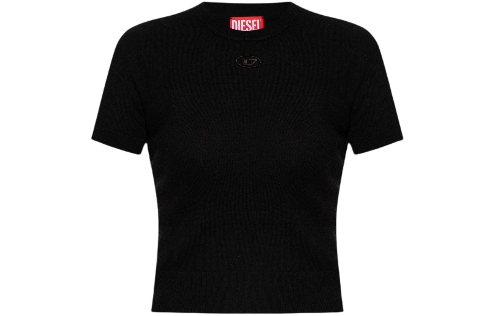 

M Arga топ с ажурным логотипом из тонкого трикотажа DIESEL, черный