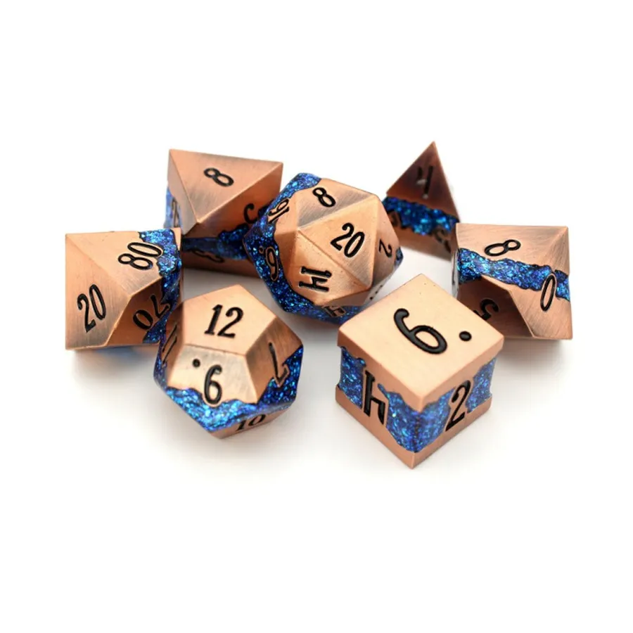 

Полисет Роллинг Ривер (7), Wood and Metal Dice (Dice Envy)