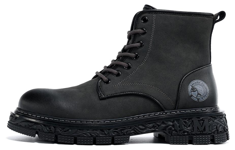 

FAIRWHALE Короткие мартинсы мужские серо-черные с подкладкой, цвет Gray Black (Padded)