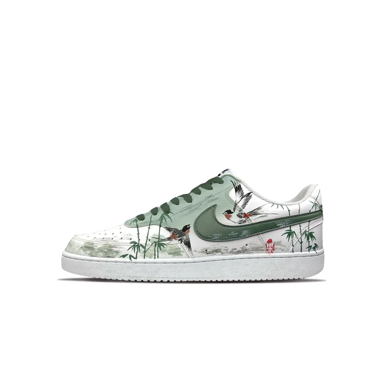 

Nike Кроссовки Court Vision 1 Explosive Plan Peaceful Joy с низким верхом, устойчивые к скольжению, мужские, цвет Alpine Green