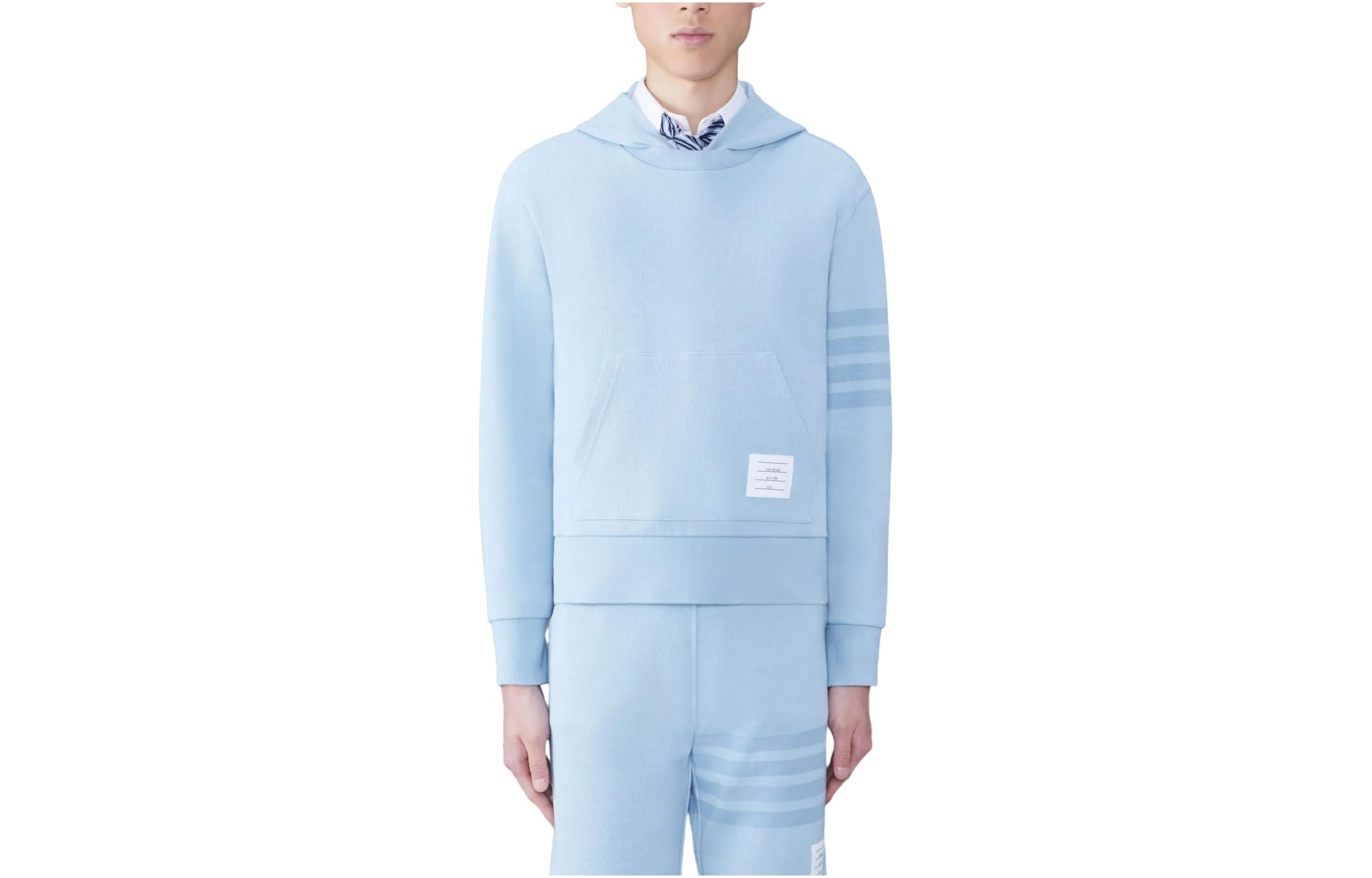 

Толстовка с 4-полосным принтом THOM BROWNE, Эфирный синий