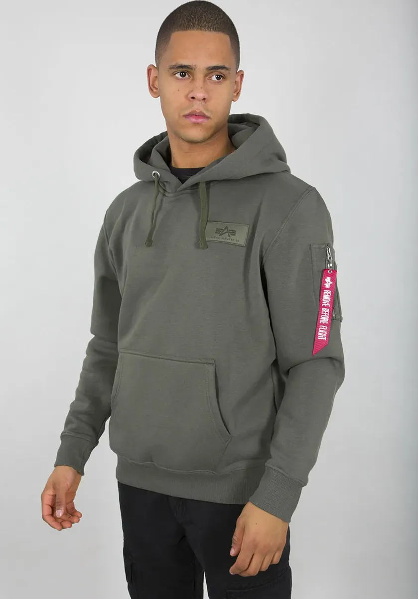 

Толстовка с капюшоном Alpha Industries "BACK PRINT HOODY", оливковый