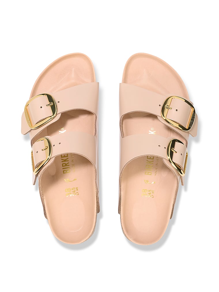 Сандалии Arizona с большой пряжкой Birkenstock, бежевый — фото 2