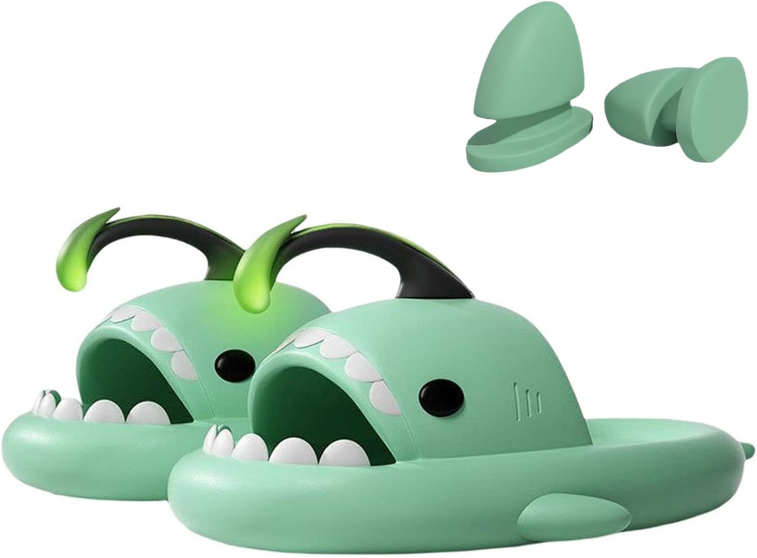 

Шлепанцы с акулой и рыбой-удильщиком, тапочки с акулами, светящиеся в темноте, супер мягкие, удобные, из экологичного EVA Zureto