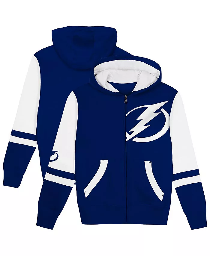 

Детская синяя толстовка Tampa Bay Lightning Face Off с молнией по всей длине Outerstuff