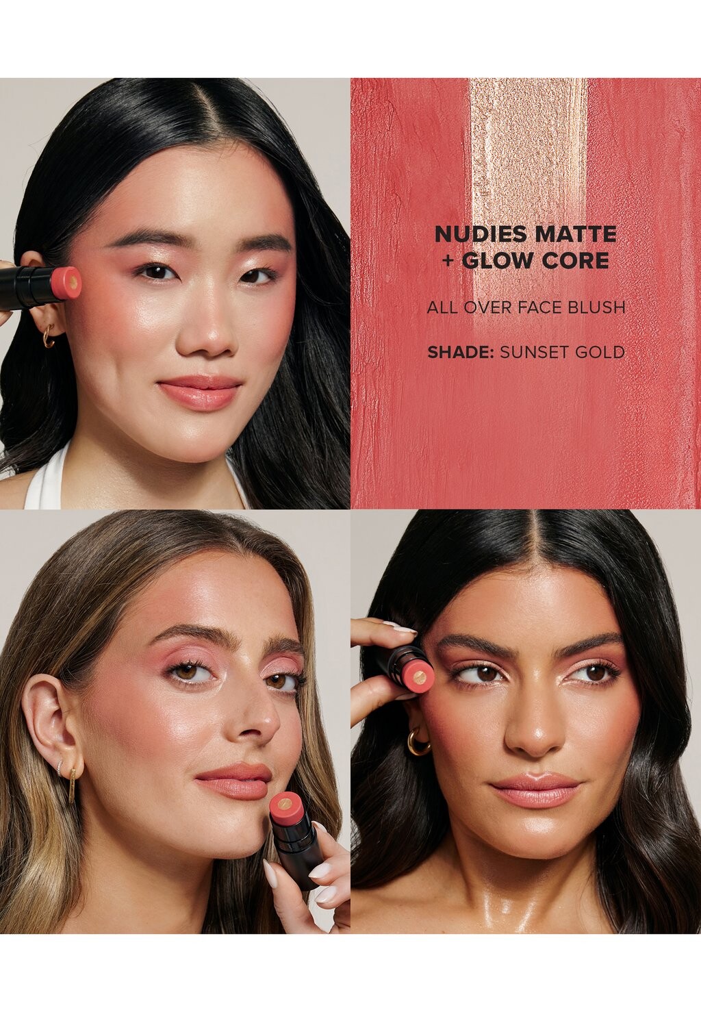

Румяна NUDIES MATTE + GLOW CORE NUDESTIX, бежевый