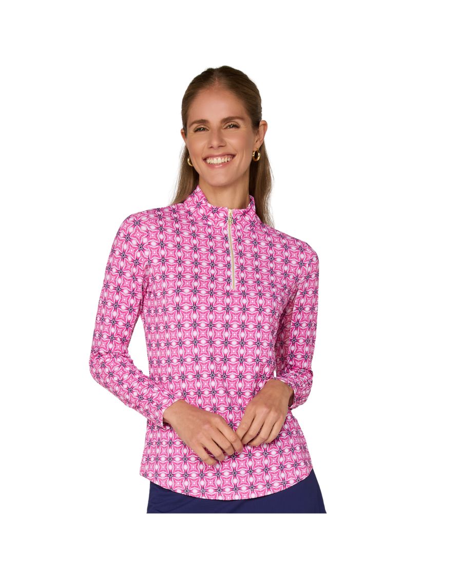 

Топ с длинными рукавами и воротником-стойкой от G Lifestyle G Lifestyle Clothing, Pink petite tile