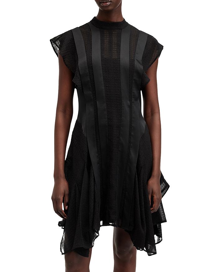 

Платье Fleur Texture с фактурной отделкой ALLSAINTS, черный