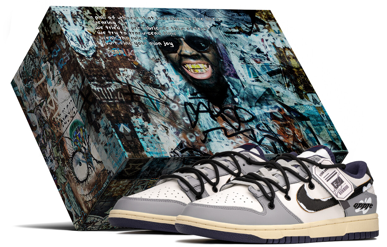 

Кроссовки Nike Dunk Skateboarding Shoes Men Low-top Black/grey, черный/серый