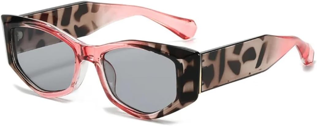 

Женские модные квадратные солнцезащитные очки конфетных цветов. Мужские трендовые панк-очки с защитой от УФ-излучения UV400 для спорта на открытом воздухе TVTBBVV, Pinkleopard-gray