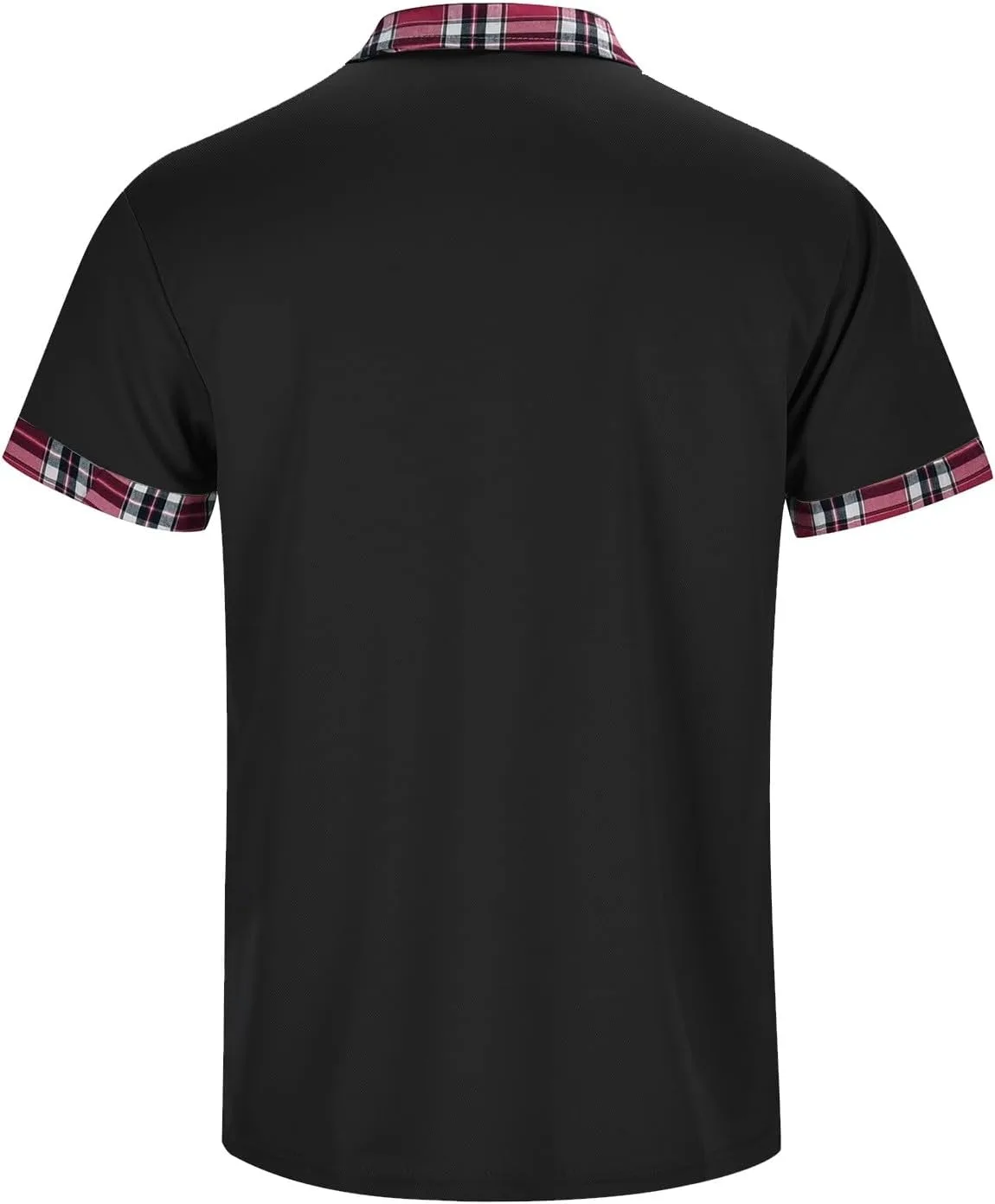 Мужская поло с карманом, короткий рукав, V-образный вырез, цветной блок, Slim Fit — фото 4
