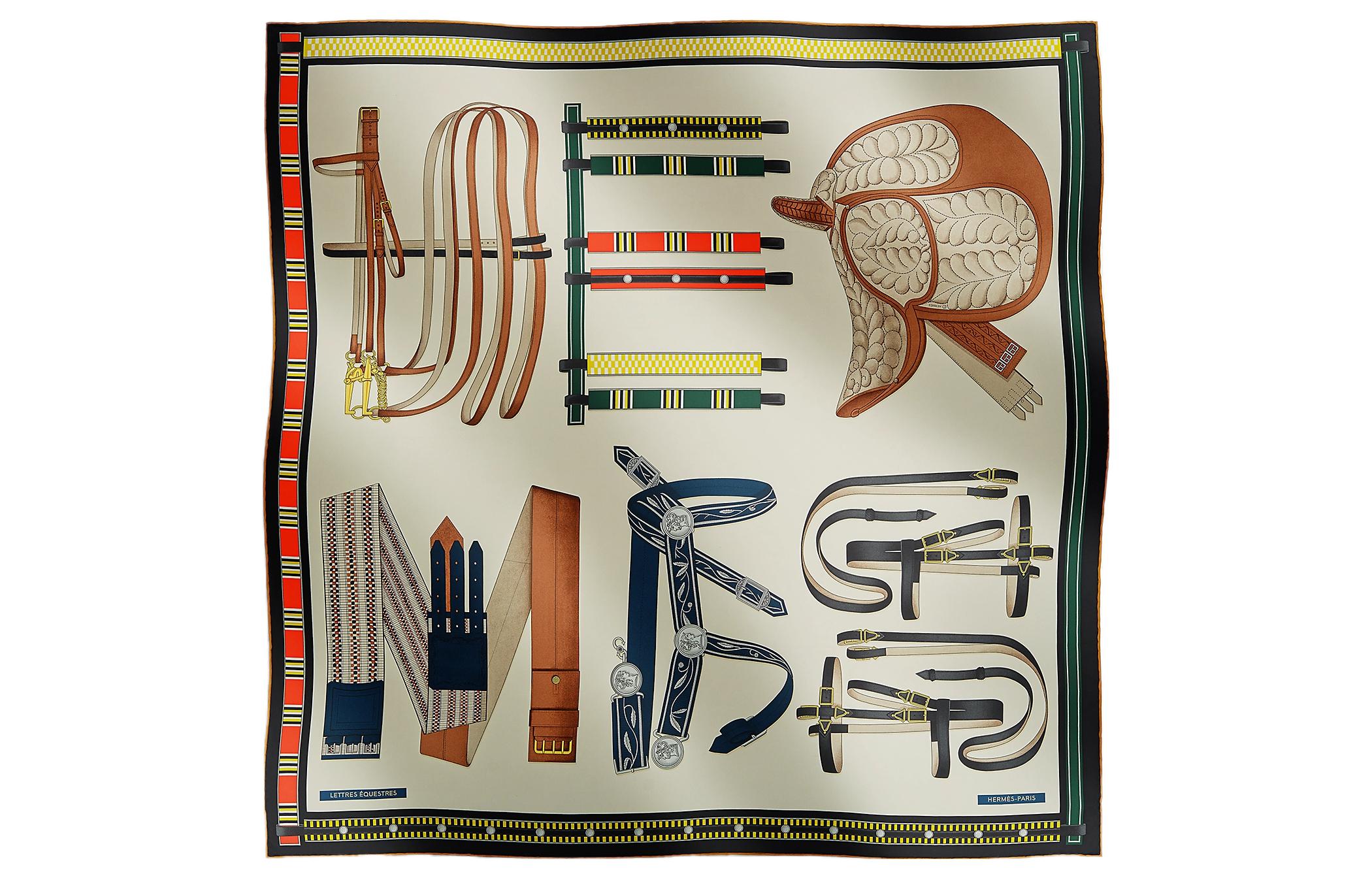 

HERMES Шёлковый шарф мужской разноцветный, Multicolor