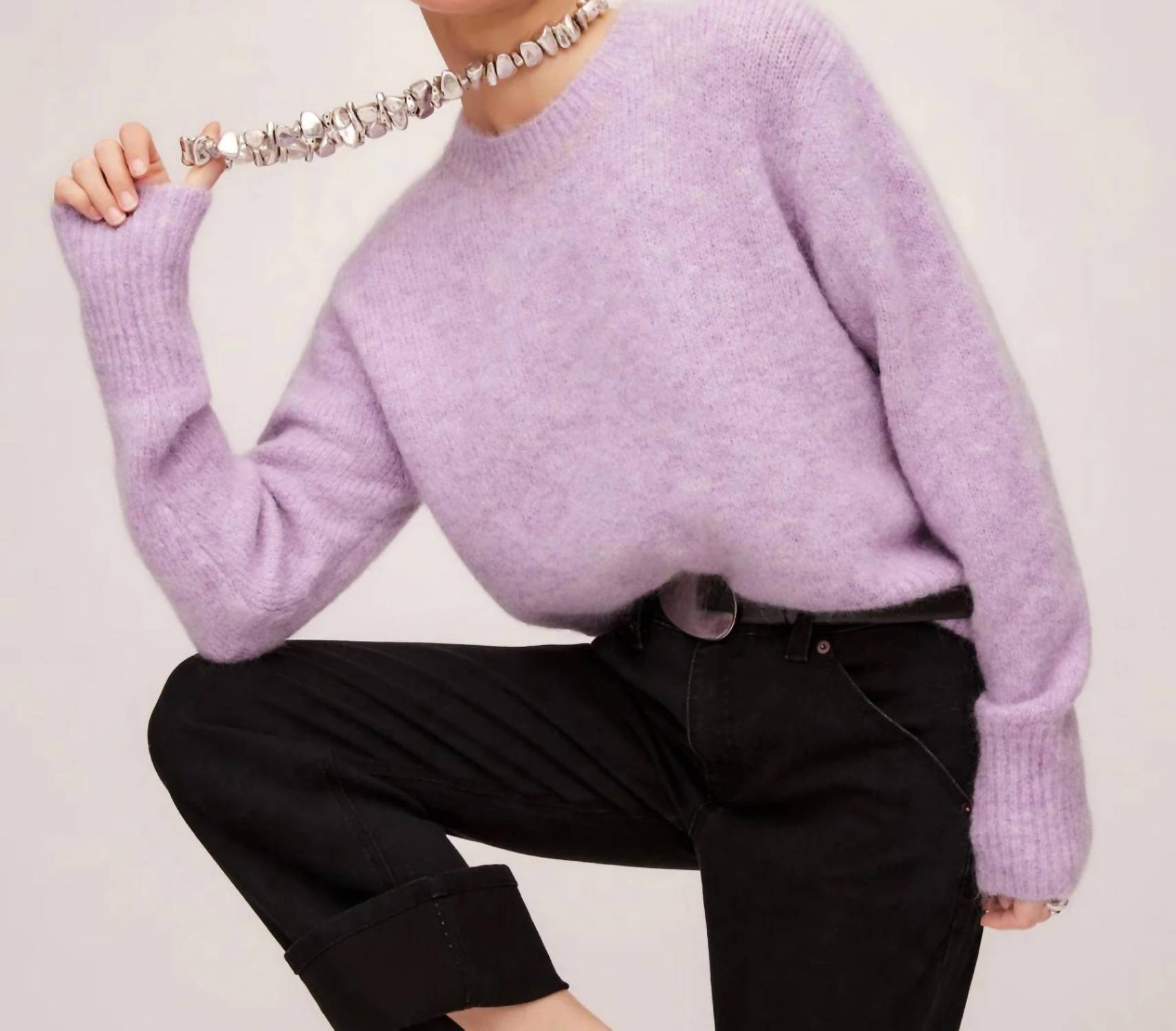 

Свитер Arely Crewneck в сиреневом цвете Fifteen Twenty