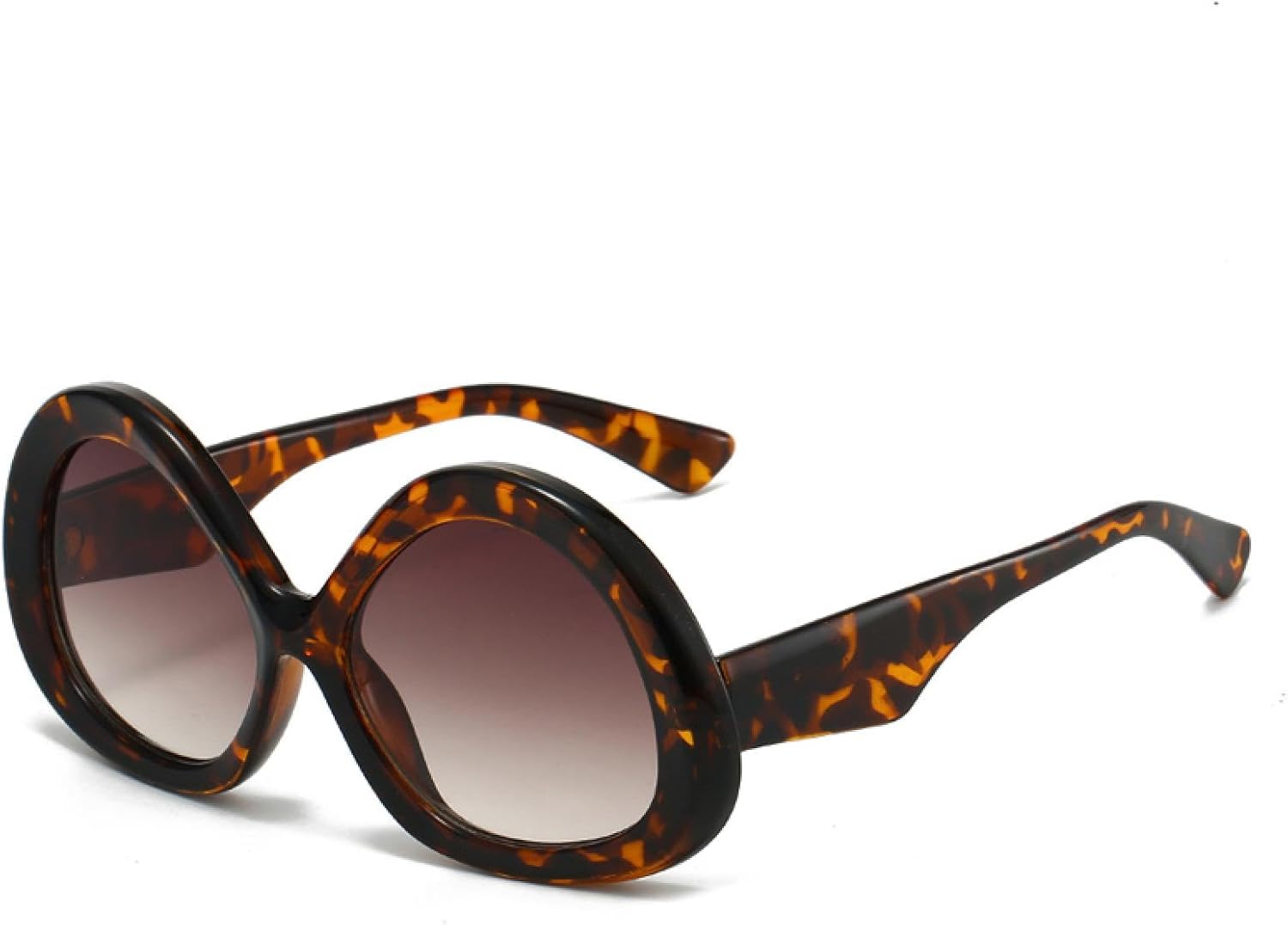 

Модные солнцезащитные очки треугольной или овальной формы для женщин, винтажный узор, панк-стиль, градиентные солнцезащитные очки UV400 для мужчин TVTBBVV, Leopard Tea Gradient