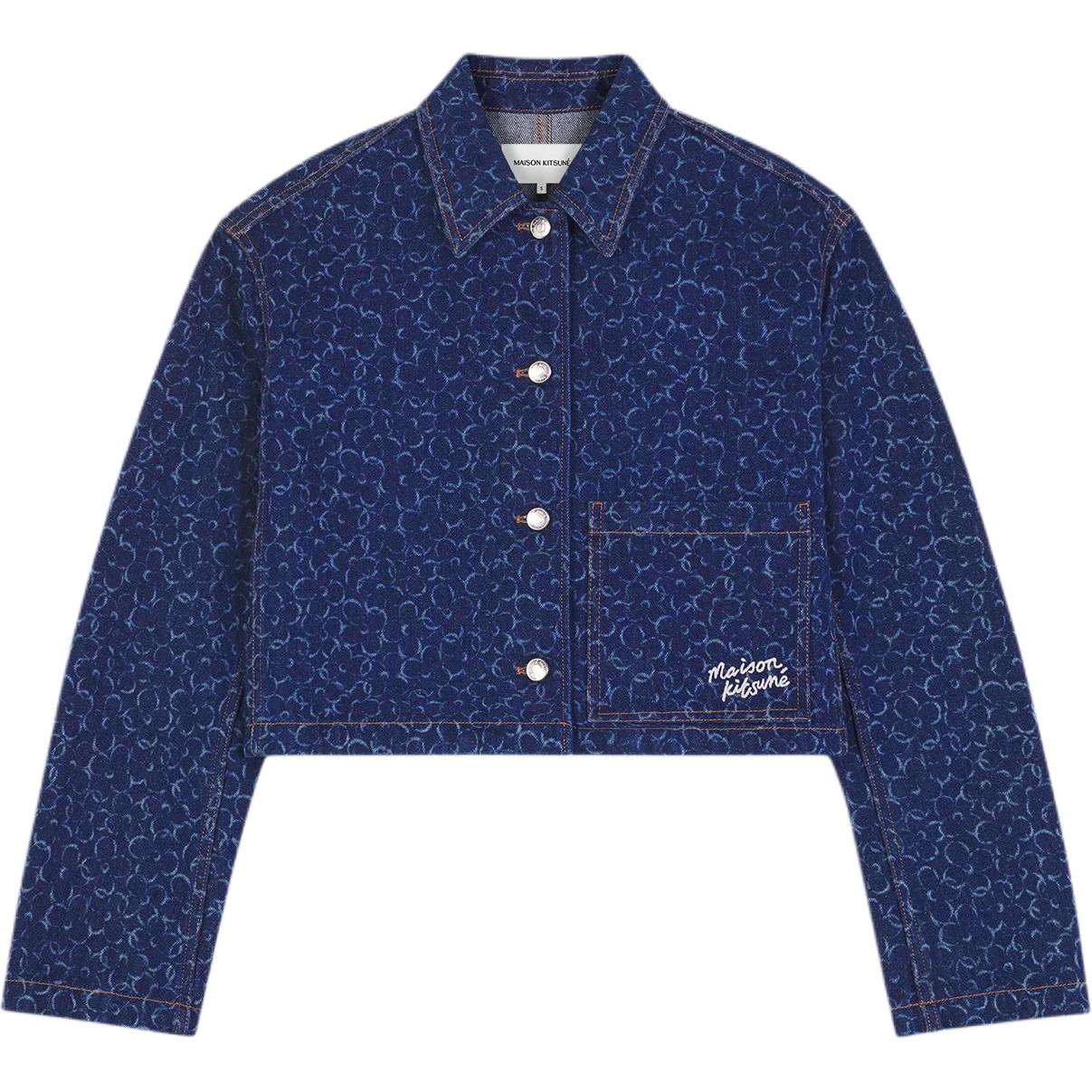 

Maison Kitsune Джинсовая куртка с геометрическим принтом, Blue
