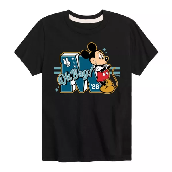 

Футболка с рисунком Микки Мауса для мальчиков 8-20 лет Disney, черный