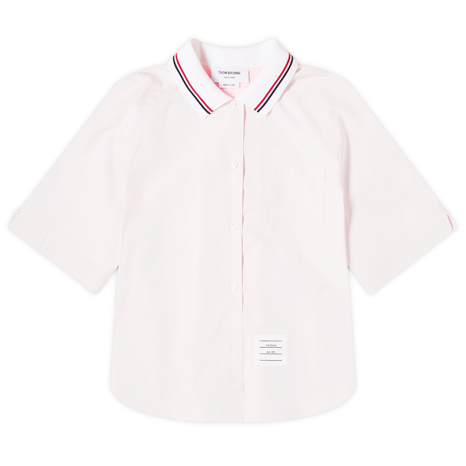 

Рубашка с коротким рукавом Thom Browne Box Pleat Short Sleeve Shirt, розовый