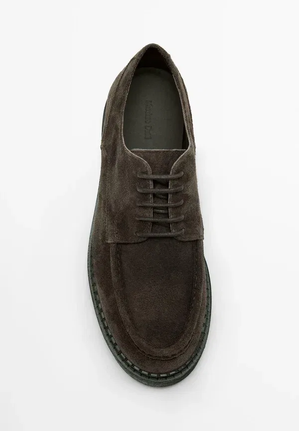 Ботинки Massimo Dutti Moc toe split lace ups, темно-коричневый — фото 3