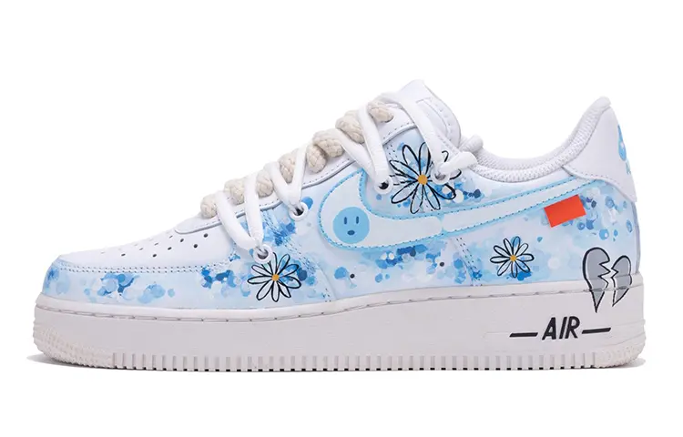 

Кроссовки Nike Air Force 1 Skateboard Shoes Women's Low-Top White Blue Gray