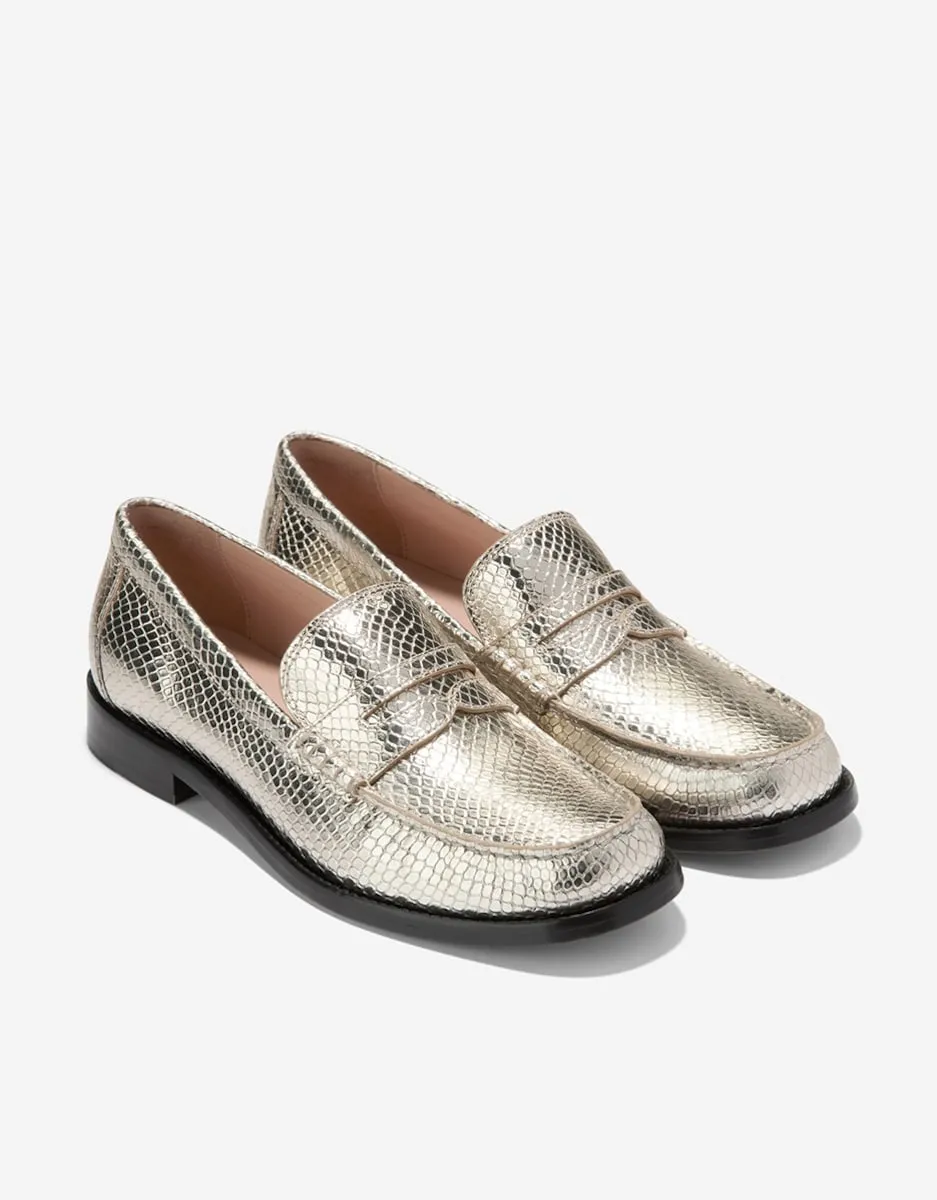 Женские мокасины из тисненой кожи Cole Haan, золотой — фото 4