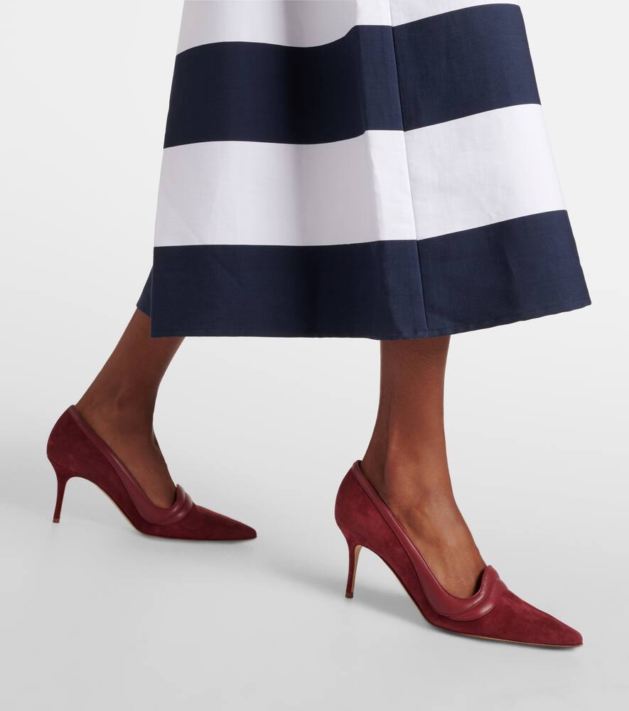 Ажарфа 70 замшевые и кожаные туфли лодочки Manolo Blahnik, 6023 Dred — фото 4