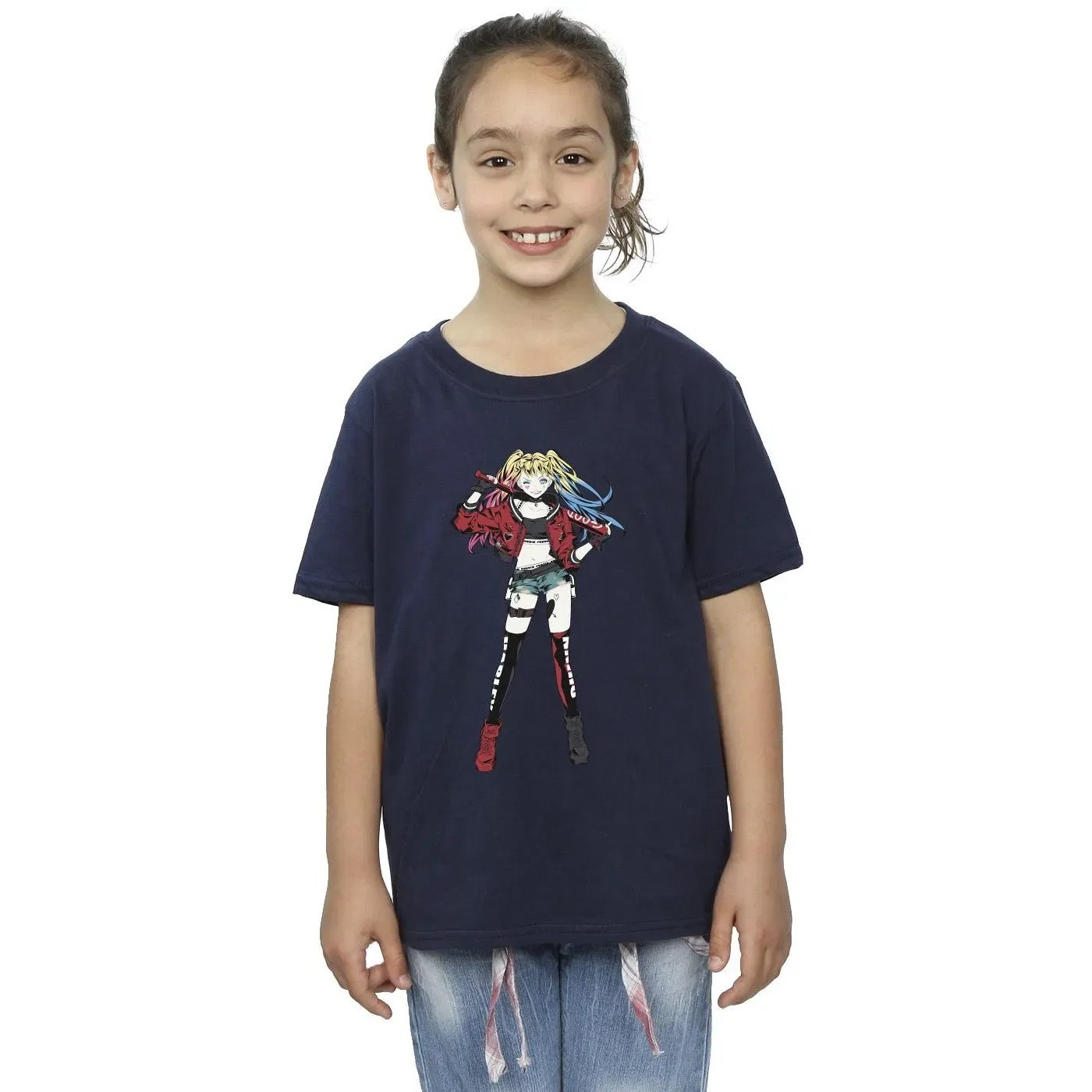 Футболка с принтом Harley Quinn DC Comics, темно-синий