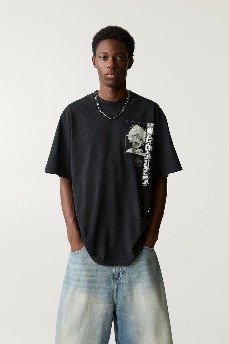 

Футболка Моя геройская академия Pull And Bear, серый