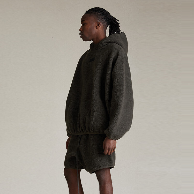 Толстовка с капюшоном и аппликацией логотипа из флиса Fear Of God Essentials, черный — фото 3