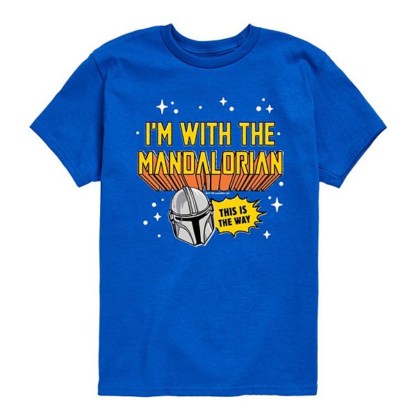

Футболка с принтом I'm with the Mandalorian для мальчиков 8-20 Star Wars, Royal Blue
