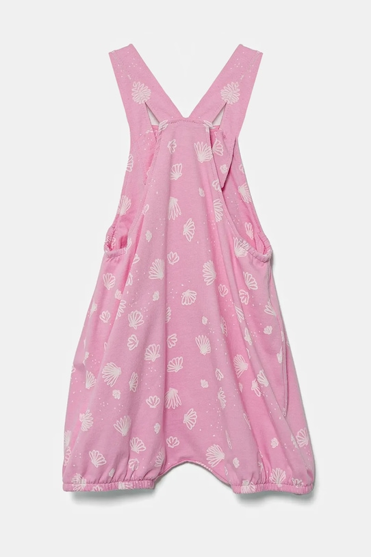 Хлопковый детский комбинезон Rampers United Colors Of Benetton, розовый — фото 2