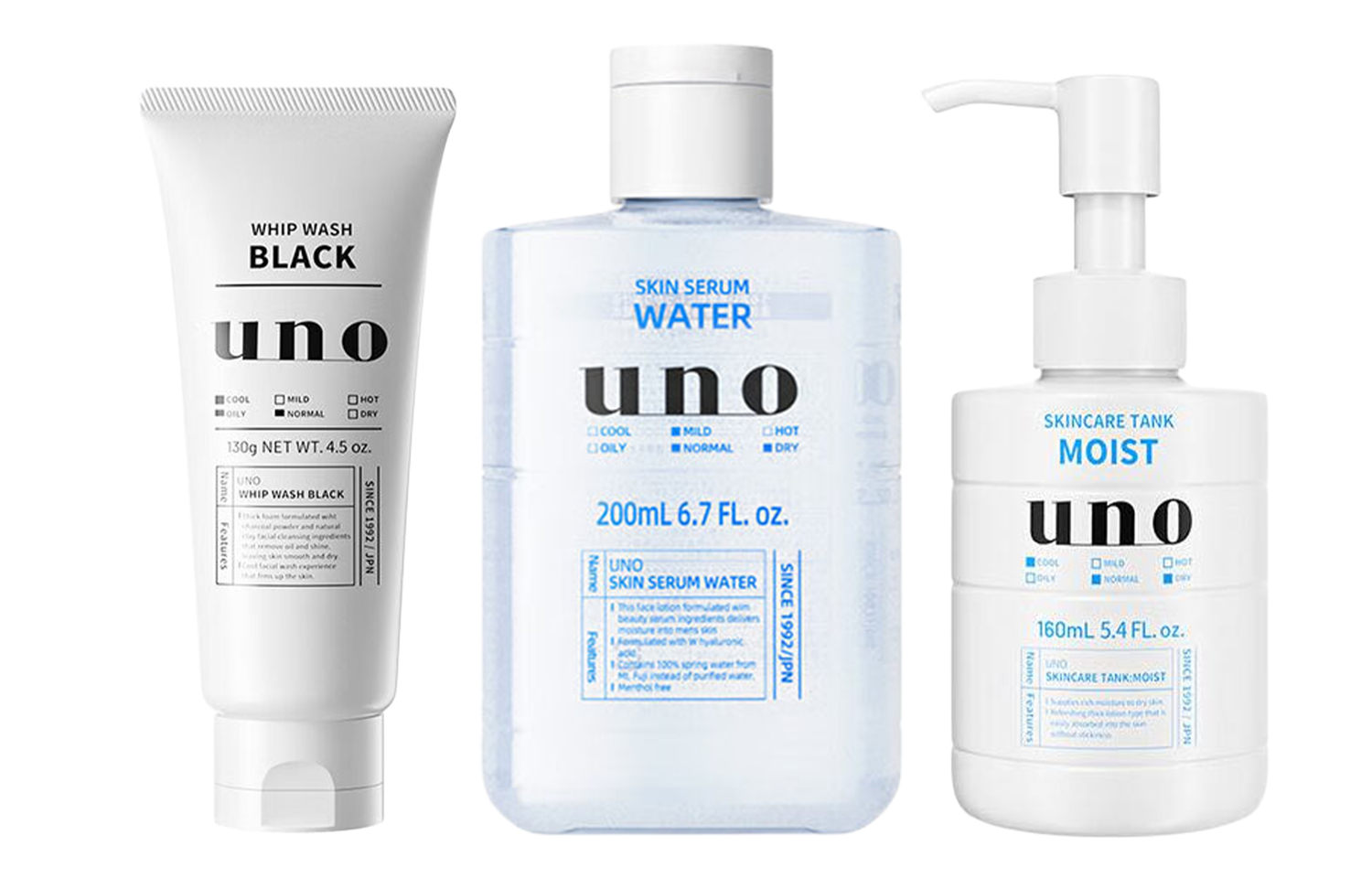 

Мужской набор для ухода: очищающее средство и тоник, восстановление и контроль жирности, 130г+200г Uno