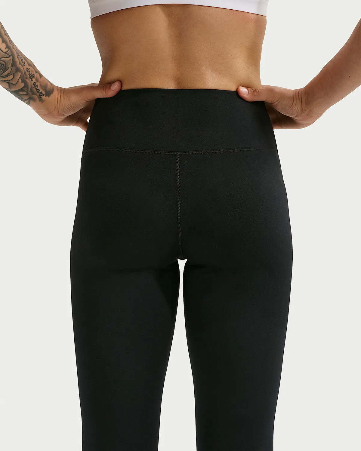 Женские леггинсы Nike One Seamless Front с высокой талией, Black/White — фото 3
