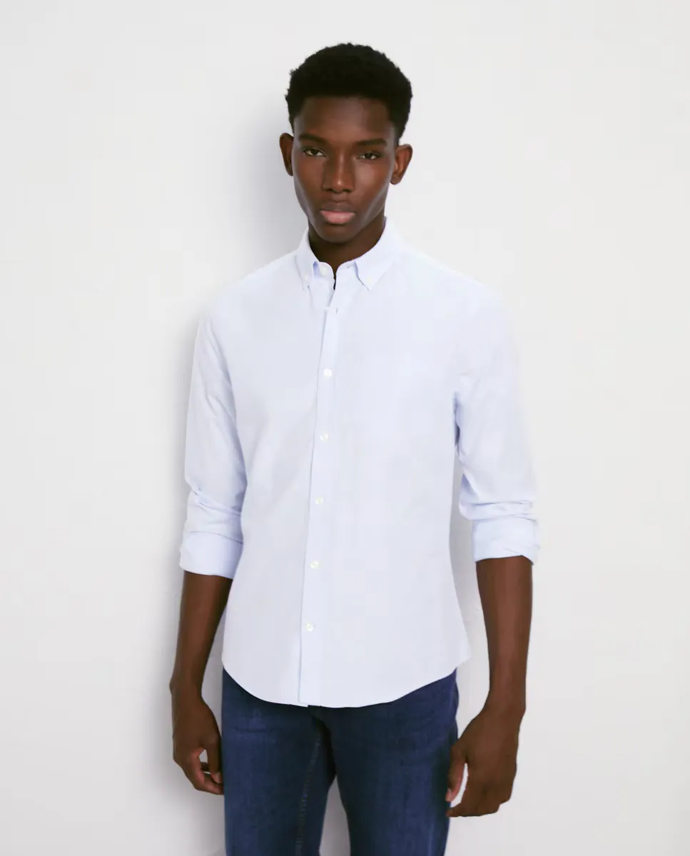 

Мужская рубашка с длинным рукавом Oxford гладкая Easy Wear, светло-голубой