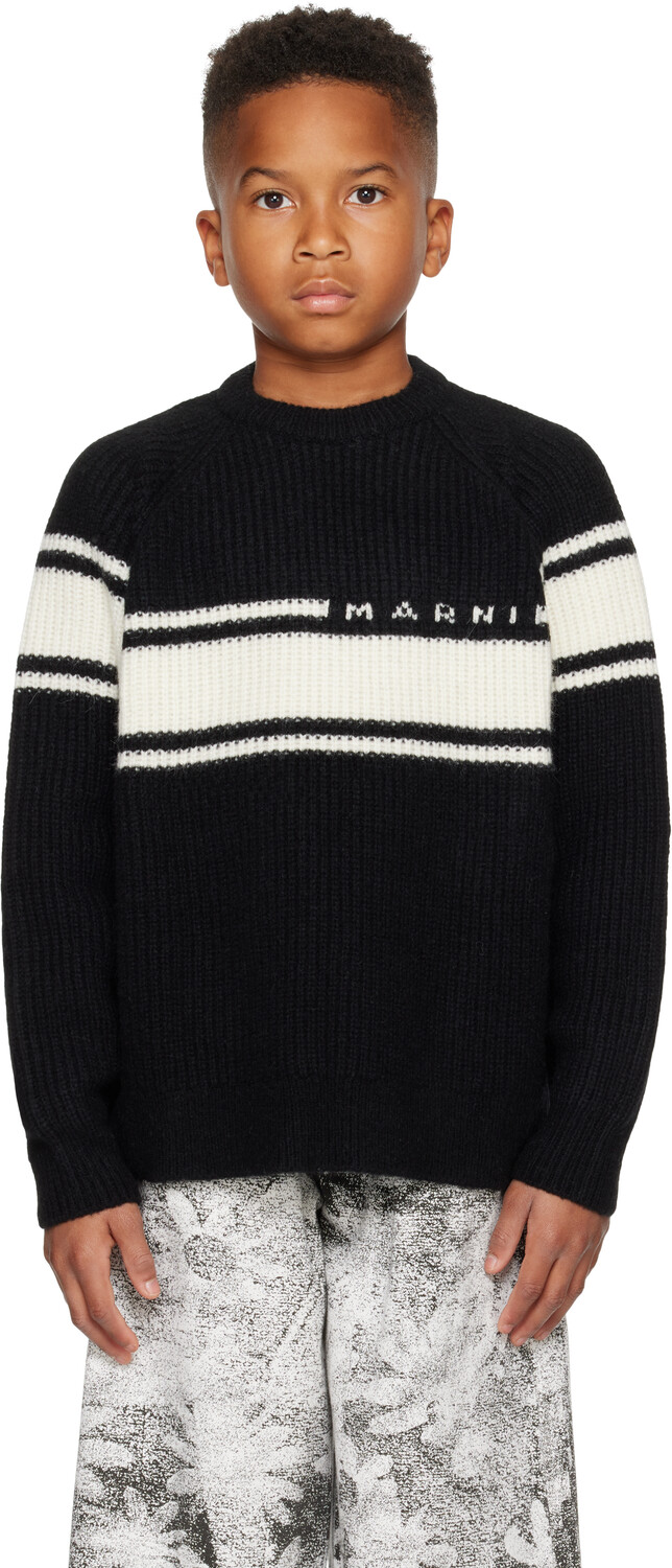 

Детский полосатый свитер Marni, черный