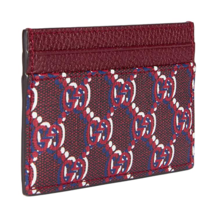 Gucci Холщовая рубашка с кожаным держателем для карт, женская, красная — фото 2
