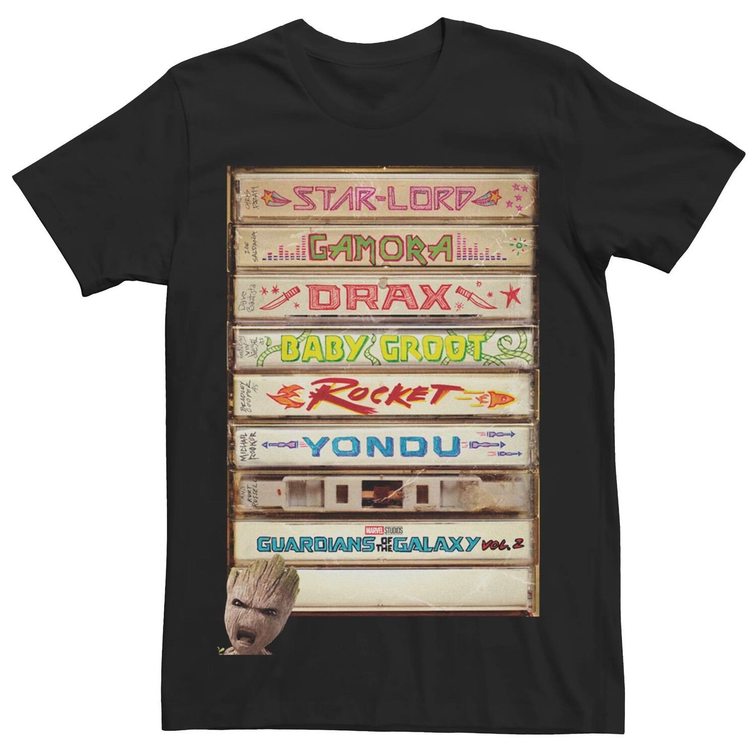 

Мужская футболка Guardians of the Galaxy Vol.2 Heroes Tapes Licensed Character