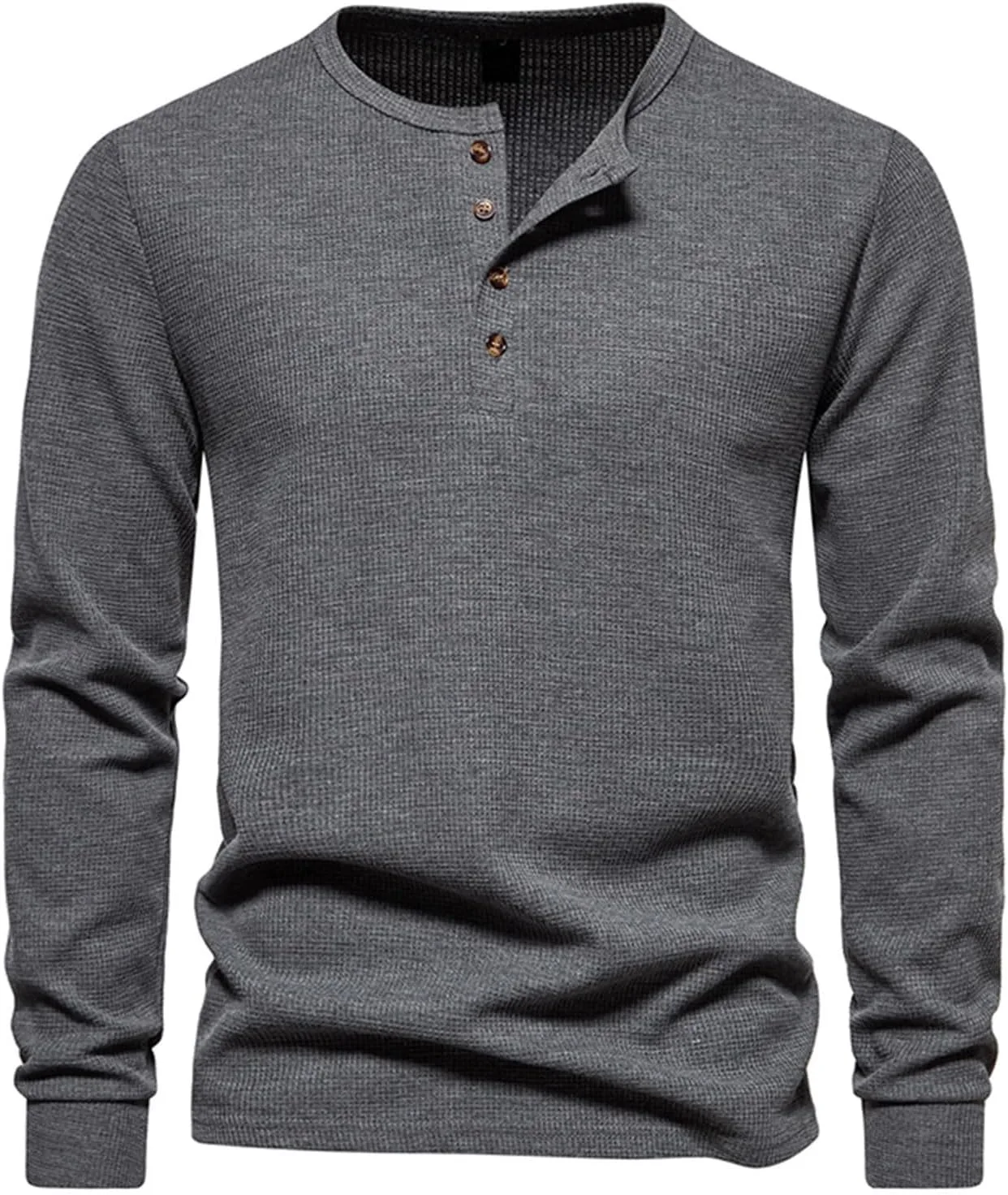 

Мужская футболка с длинным рукавом и четырьмя пуговицами, свободного кроя