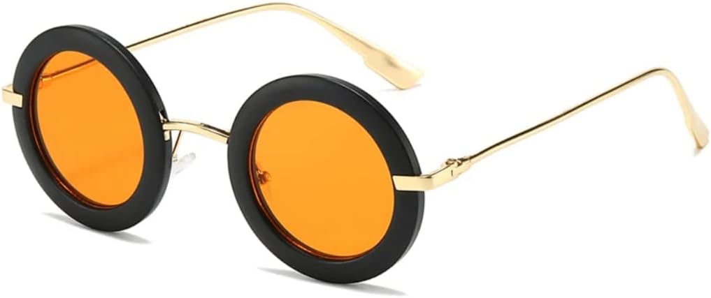 

Ретро маленькие круглые женские солнцезащитные очки, модные гелевые очки с градиентным переходом цвета, защита от УФ-излучения UV400, мужские трендовые панк-матовые очки UUPTTPL, Matte Black Orange