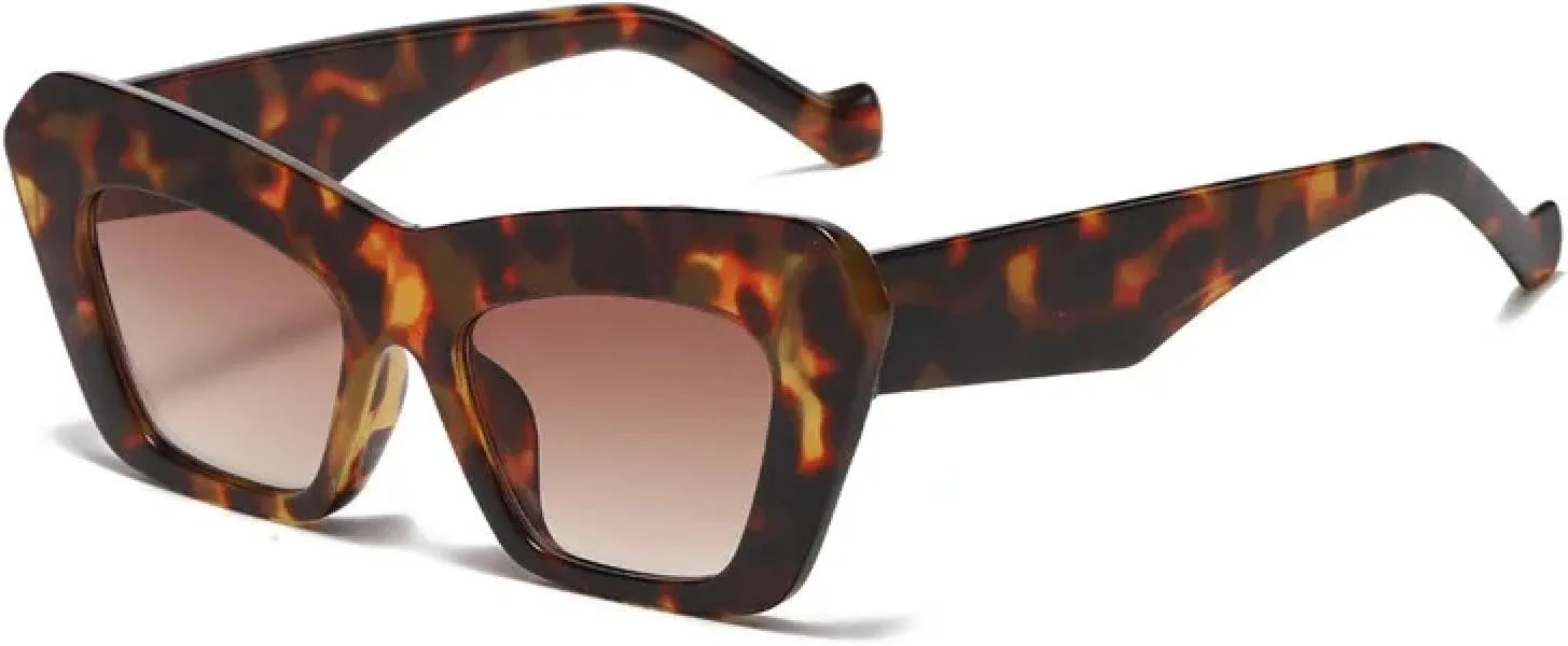 

Женские солнцезащитные очки в ретро-оправе «кошачий глаз» с эффектом «желе», модные, большого размера, с защитой от УФ-излучения UV400 HHZZYVY, Amber Tea