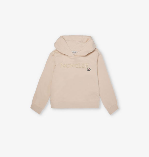 

Толстовка с капюшоном из хлопкового трикотажа с логотипом 4-14 лет Moncler, розовый