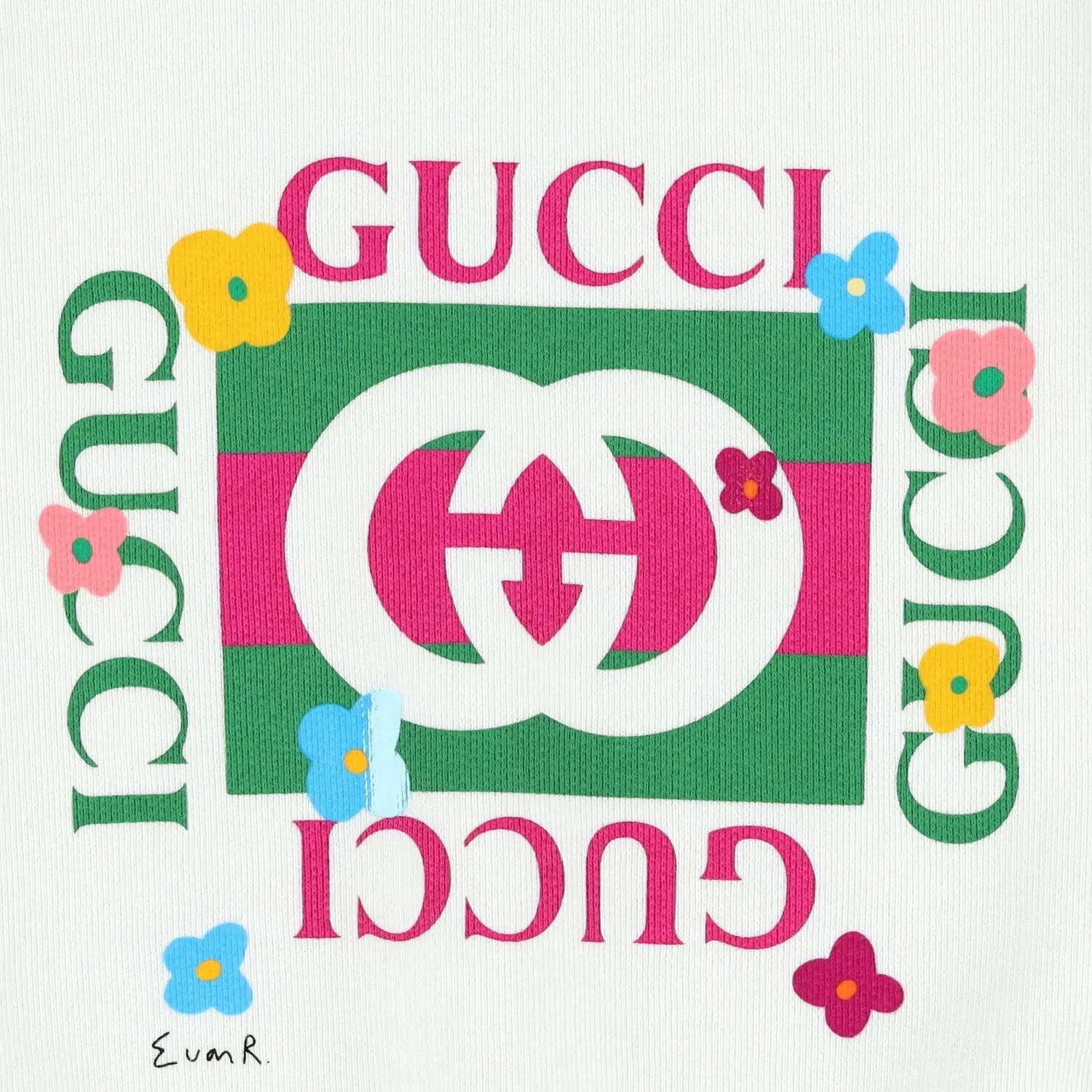 Детский свитшот с круглым вырезом GUCCI, белый — фото 3