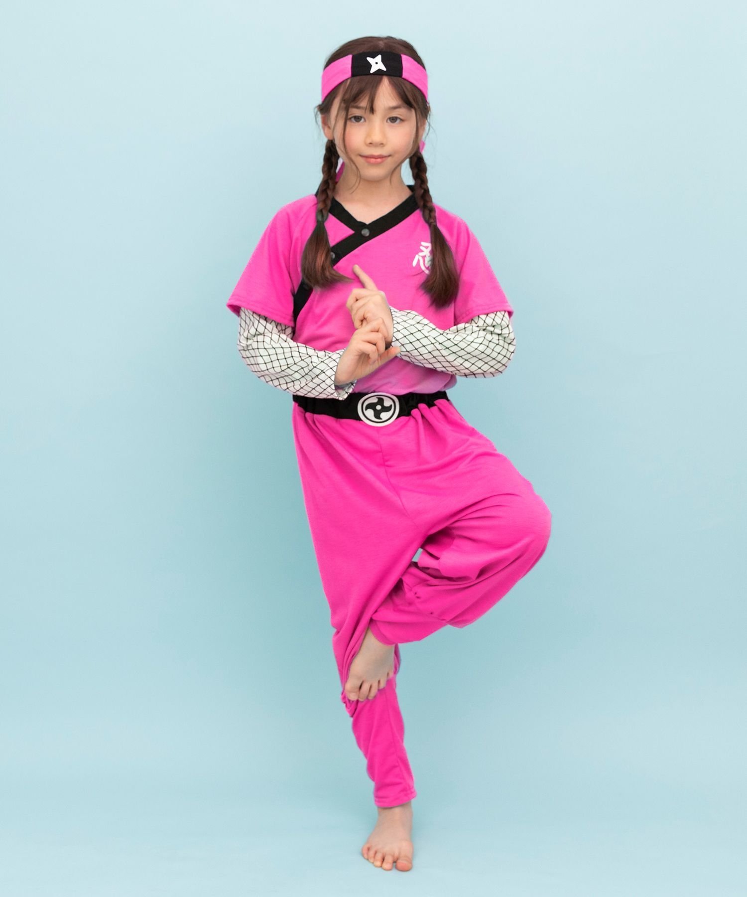 Детский костюм ниндзя на Хэллоуин для детей, косплей, мальчиков Brightlele, Pink — фото 2