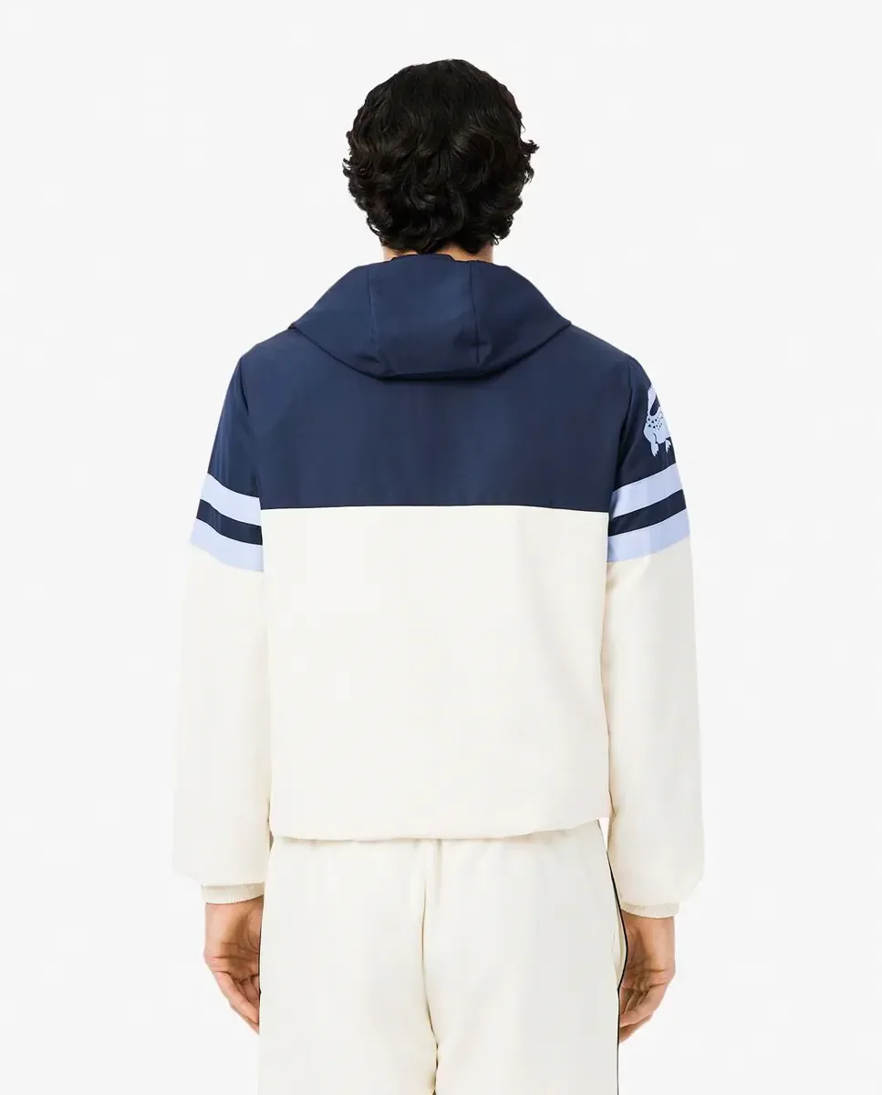 Мужская теннисная куртка с водоотталкивающим капюшоном Lacoste, белый — фото 2
