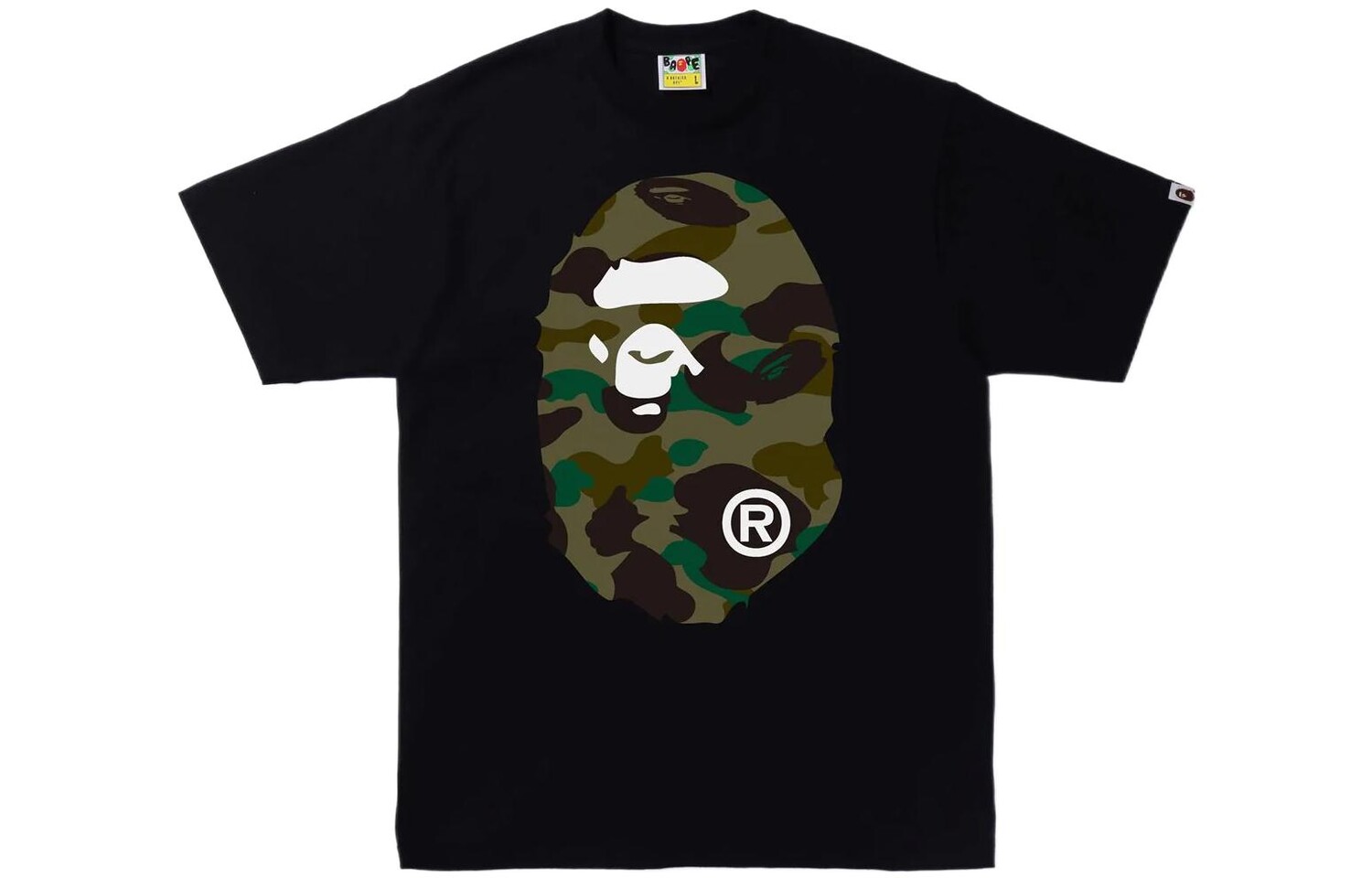 

A BATHING APE Футболка BAPE 1st Camo Big Ape Head, белый/желтый, Черный
