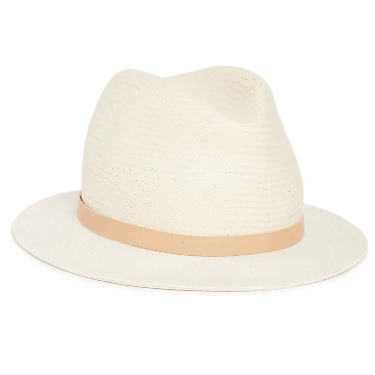 

Соломенная шляпа Fedora Brim с кожаной отделкой цвета слоновой кости rag & bone