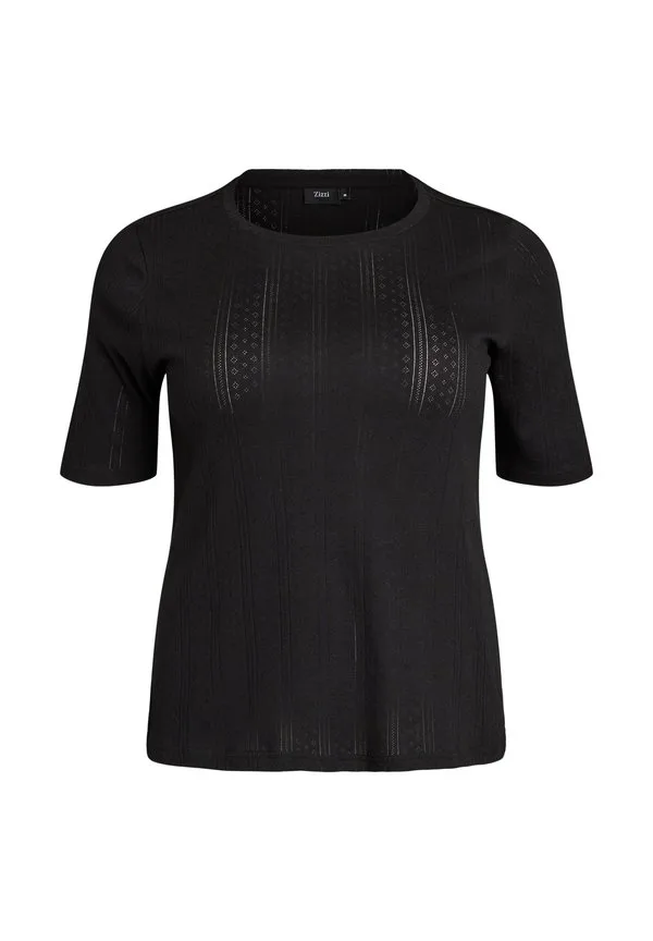 

Футболка с принтом aus mit lochstickerei Zizzi, Black, Черный, Футболка с принтом aus mit lochstickerei Zizzi, Black