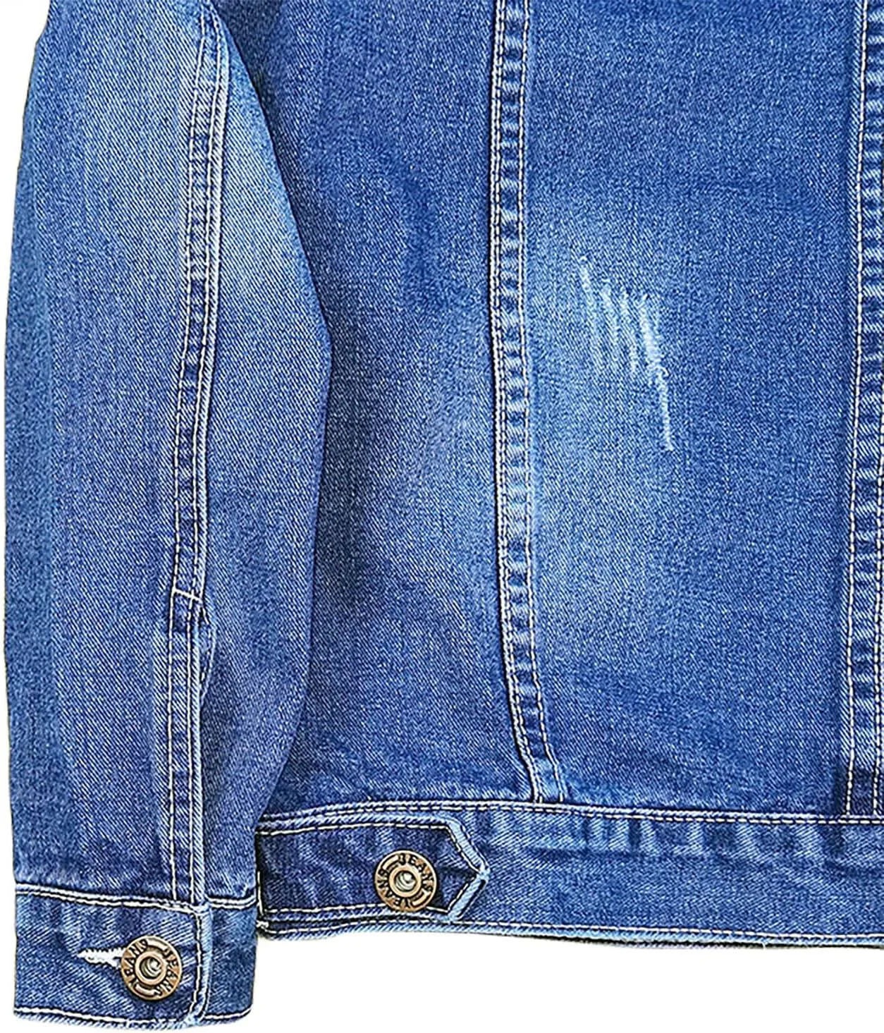 Мужская джинсовая куртка верхняя одежда slim fit классическая винтажная джинсовая куртка с длинным рукавом потертая destroyed джинсовый пиджак Generic, синий — фото 4